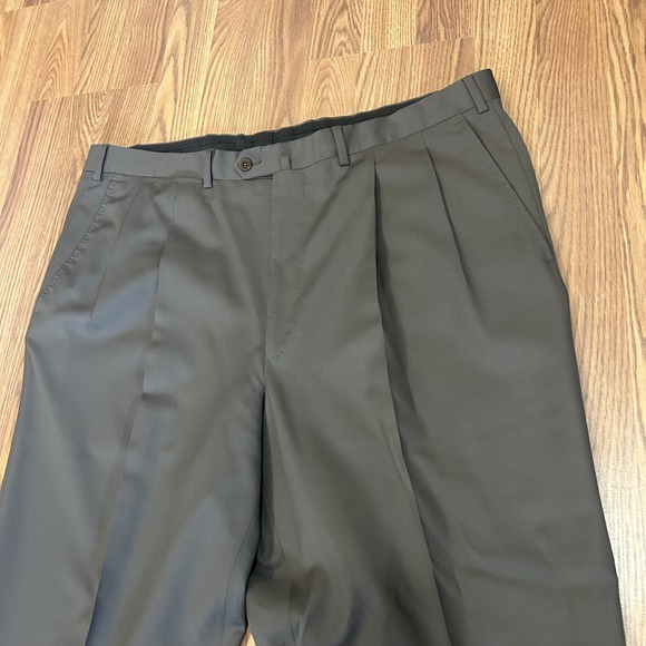 Ermenegildo Zegna 40R Gray 100% Wool 75L102 Pleated Mens Dress Pants 40x32 - Picture 1 of 13